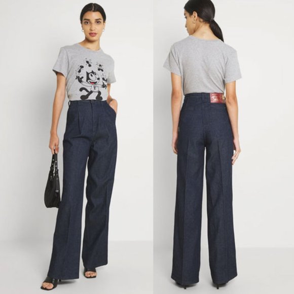 Levi’s X Felix The Cat Premium Pleated Stay Loose Straight Leg Jeans 25x29 - Picture 1 of 7
